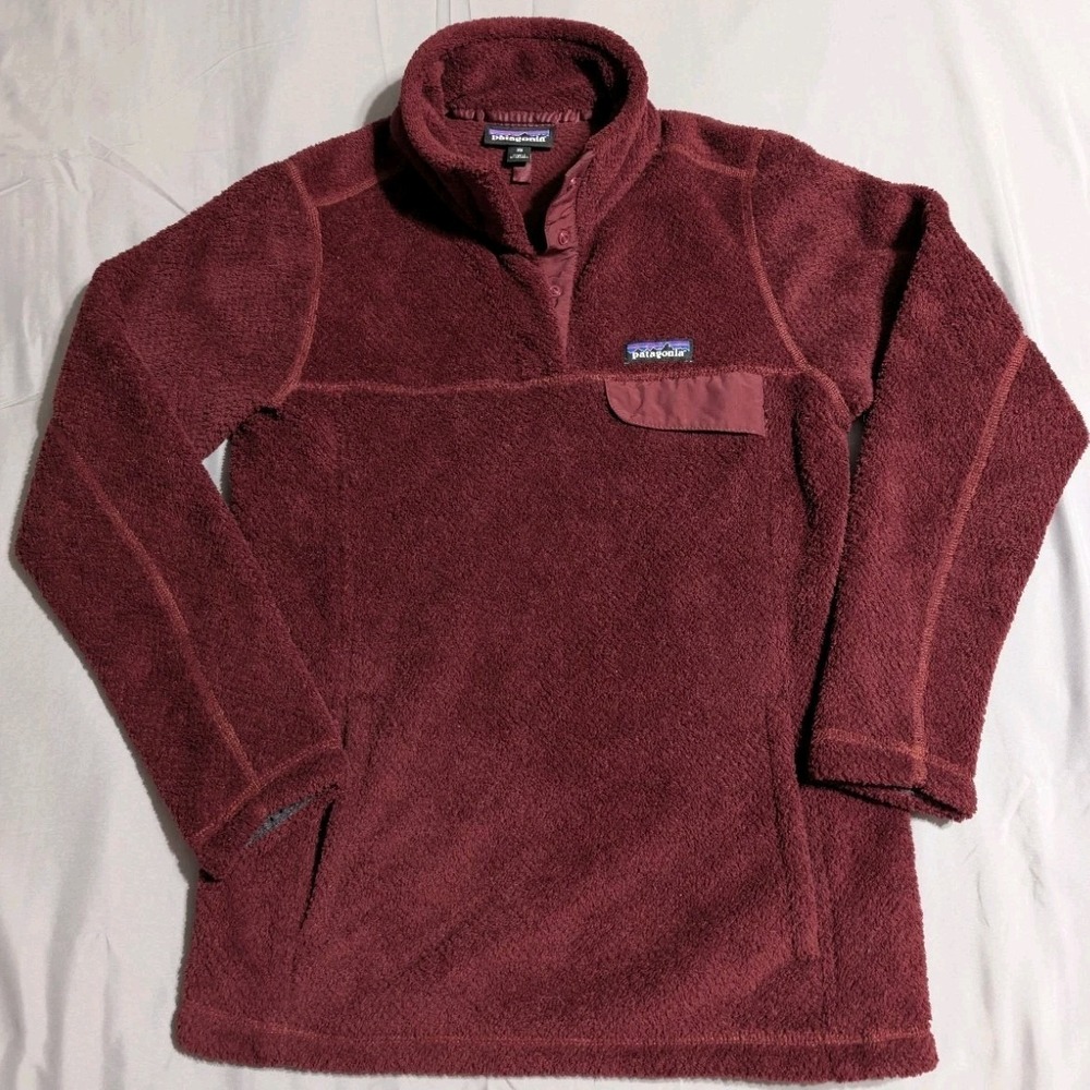 Patagonia Re-Tool Snap-T Pullover Womens XS Burgundy Polartec Fleece Jacket